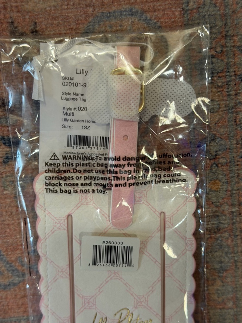 Brand New Lilly Pulitzer Baggage Tag in Multi Lilly Garden Home - Picture 7 of 7